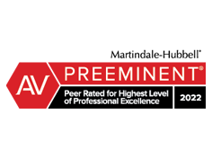 Martindale - Hubbell | AV Preeminent | Peer Rated for Highest Level of Professional Excellence | 2022