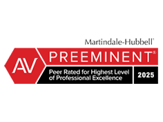 Martindale-Hubbell | AV Preeminent | Peer Rated for Highest Level of Professional Excellence | 2025